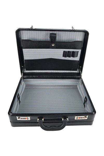 TahTicMer Klasik Deri Evrak Para Şifreli Kilitli Kabin İçi Körüklü Büyük Boy Bond Çanta