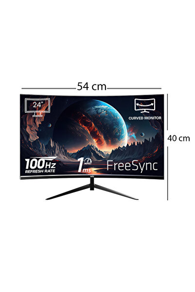 IZOLY Vortex 2456 24" 100hz 1ms (HDMI VGA) Full Hd Led Monitör Curved