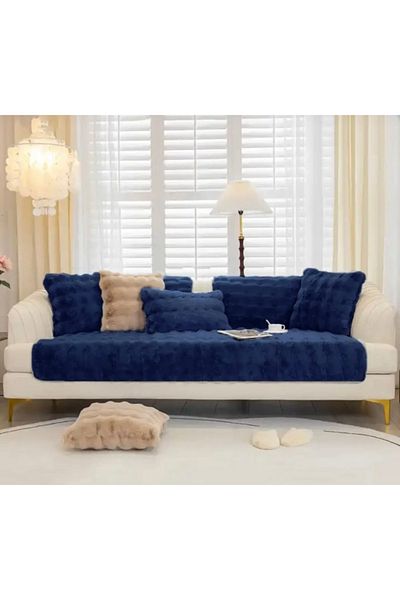 Paris Life Plush Bubble Three-Seat Sofa Cover, All Closes Like in the Photo (2Pcs 80X200+2Pcs 80X80) 4 Pieces
