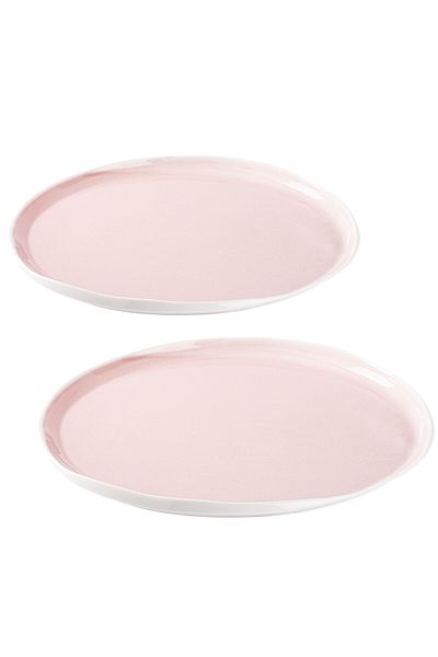 Tantitoni Sky Pink Porcelain Double Service Plate Set 28.7cm