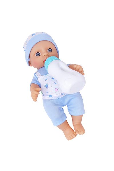 Salamandra Set Papusa Bebelus Albastru, cu Sunete, Eliminare Lichide si Biberon, SALAMANDRA KIDS®