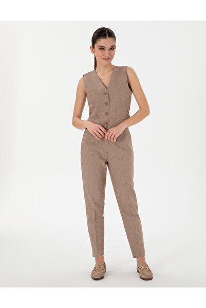 Pierre Cardin بنطلون من نسيج مزيج الكتان الجملي 50299967-VR015