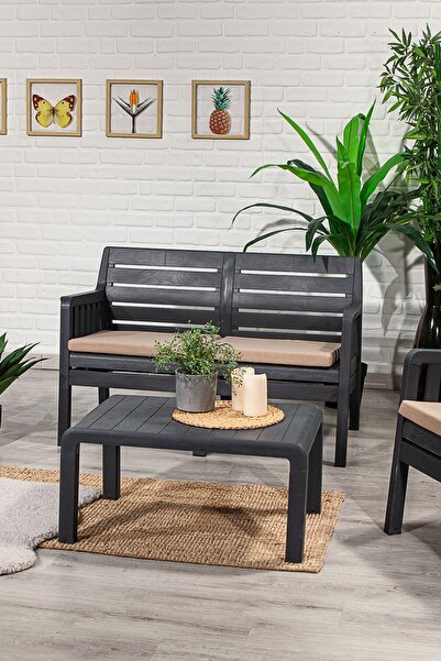 SANDALİE Lara 2 1 1 S Bahçe Takımı Balkon - Bahçe - Teras Mobilyası / Antrasit