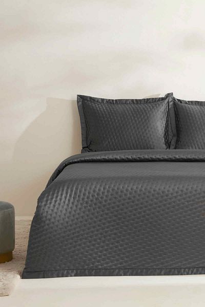 Karaca Home Alice Anthracite Double Bedspread Set