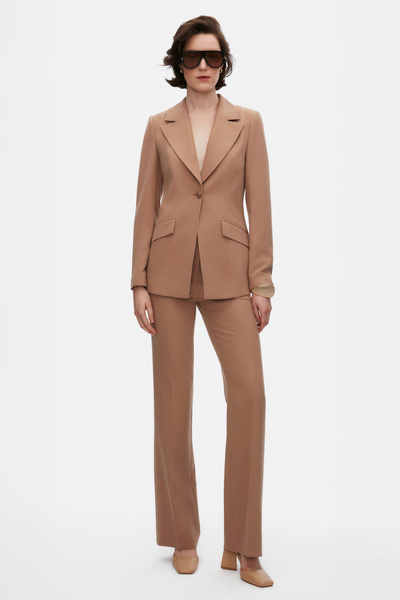 SHNWOMAN BEJ TEK DÜĞMELİ CEKET PANTOLON TAKIM