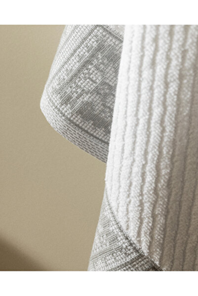 Madame Coco Zeste 100% бавовняний банний рушник - білий/сірий