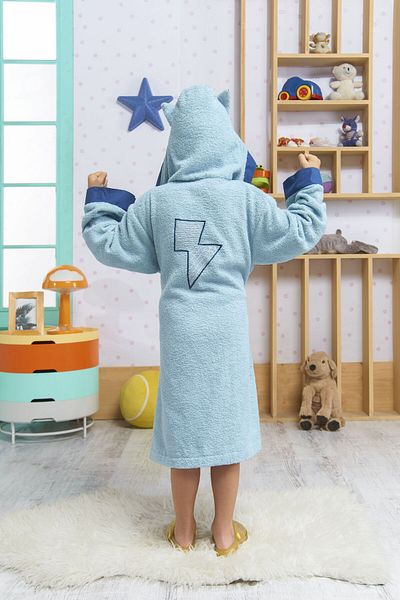 Formeya Kinderbademantel mit Kapuze, 100 % Baumwolle, wasserabsorbierend, mit Tierfiguren