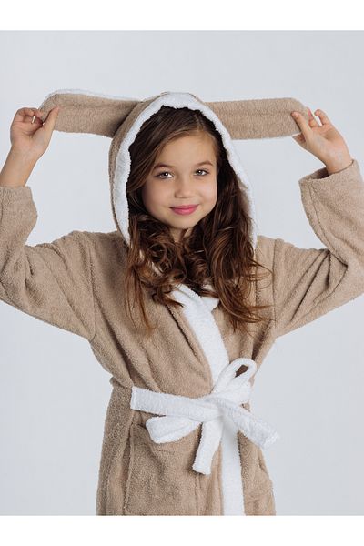 Formeya Kinderbademantel mit Kapuze, 100 % Baumwolle, wasserabsorbierend, mit Tierfiguren