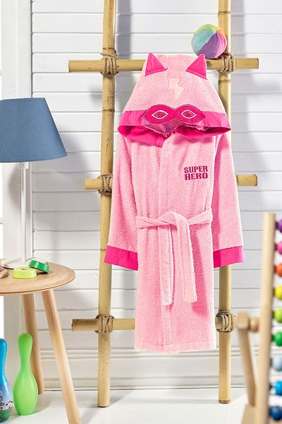 Formeya Kinderbademantel mit Kapuze, 100 % Baumwolle, wasserabsorbierend, mit Tierfiguren