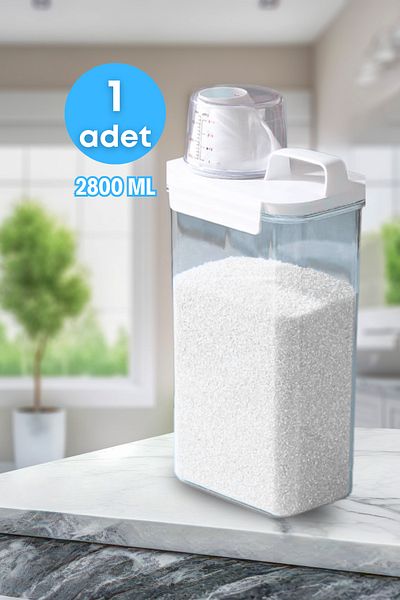 GRİMOR Life 1 Piece Leak Proof Storage Liquid Powder Detergent Food Storage Box - Scale Detergent Box 2800 ml