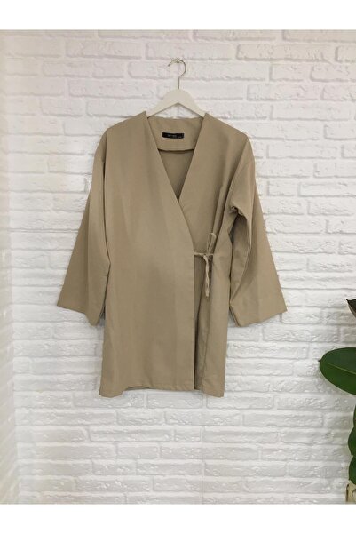 Butik Eylül ,Yan Bağlamalı Standart Beden Krep Ceket