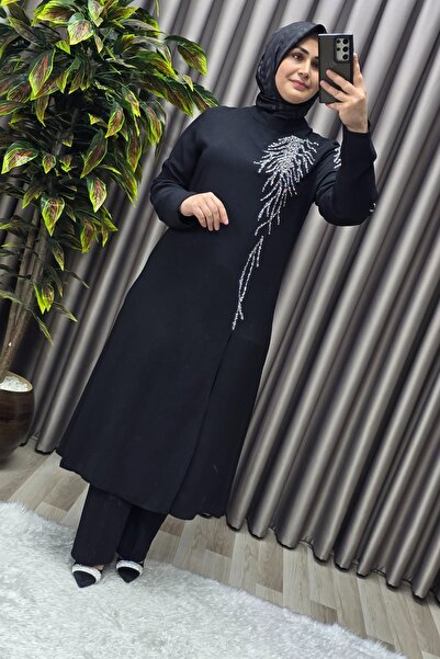 Elmas Tesettür Γυναικεία Ρούχα Μασούρι Μεγάλου Μεγέθους Βραδινό Φόρεμα Γαϊέ Σετ δύο τεμαχίων