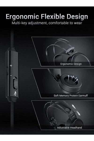 COOYA Deep Bass Over-Ear Gaming Wired Headphones with Mic,for PS4/PS5/XOne/XSeries/NSwitch/PC
