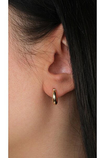 Arpaş 14 Ayar Altın Sade Halka Küpe