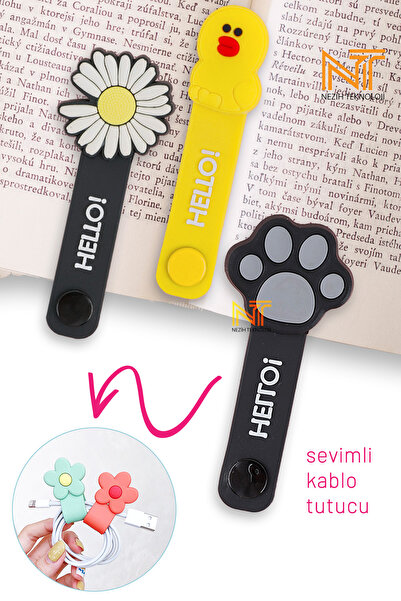 Nezih Case Sevimli Kablo Düzenleyici Tutucu Üçlü Set