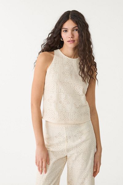 Stradivarius Embroidered Top With Opening Limited Edition