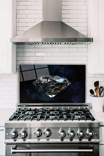 Vosevu واقي خلفي للموقد الزجاجي الماسي مع أرضية سوداء، مقاوم للحرارة، مدمج لح...