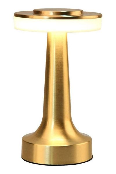COOYA Portable LED Table Lamp, Rechargeable Night Lamp  With Touch Sensor and USB Charging, Gold 21x9cm