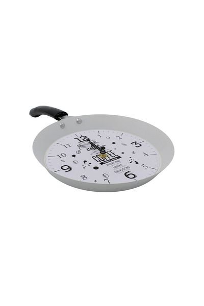 BM GİFT DESİGN White frying pan wall clock Coffee menu