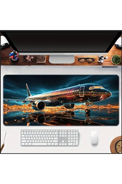sgeteknoloji 70X30 سم 3D BOEING AIRPLANE تحت عنوان عدم الانزلاق قاعدة سرعة سطح الألعاب لوحة ماوس الألعاب