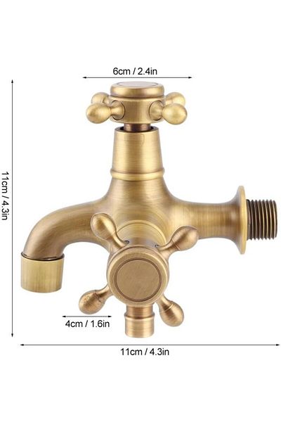 COOYA Double Brass Washing Machine Faucet, Wall Mounted for Kitchen Sink Mop Pool