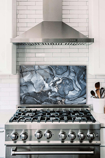 Vosevu Сріблястий захисний екран для плити з блискітками, термостійкий, для в...