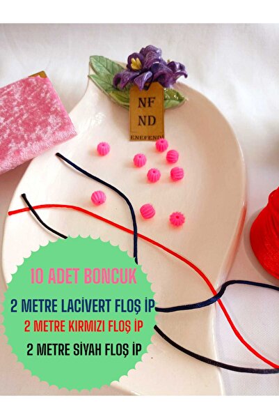 ENEFENDİ 10 margele roz 2m negru 2m bleumarin 2m roșu frânghie și accesoriu pentru brățară cadou din plastic