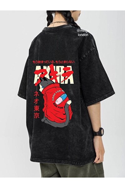 DEEFWEAR Akira Japanese Anime Front/Back Printed Washable Oversize T-Shirt - ...
