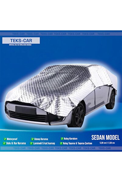 TEKS CAR Oto Branda 4 Mevsim Koruyucu Araba Brandası - 5 Katlı Sedan Uyumlu