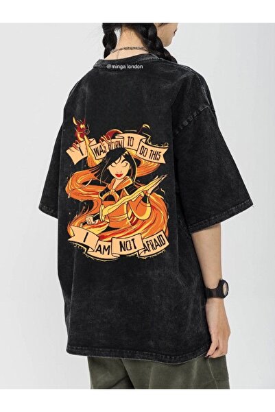 Minga London Mulan - Hrabra žena, filmska majica velikog formata, sa štampanj...