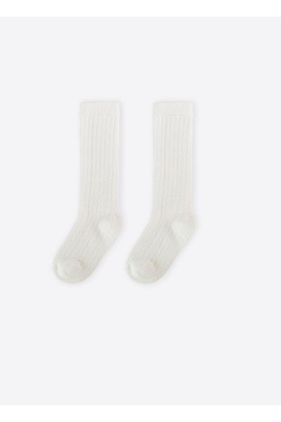 kitikate Organic Knee Length - Baby Socks Ecru