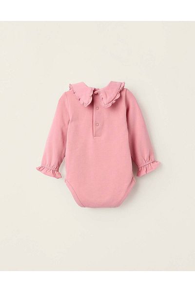 Ziddy Bodysuit with Frills for Newborn Girls, Pink