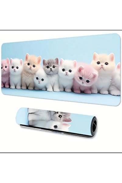 sgeteknoloji 70X30 سم لطيف القطط تحت عنوان عدم الانزلاق قاعدة سرعة سطح الألعاب لوحة الماوس الألعاب
