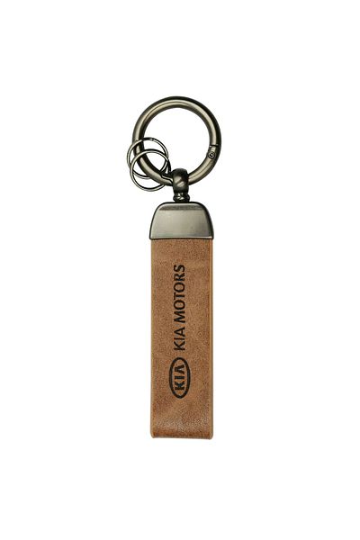 Kia Car Keychain - PU Leather Strap with Metal Ring, 9cm, 1 Pc