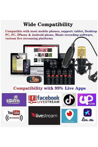 COOYA Professional Condenser Microphone Set Black/Silver