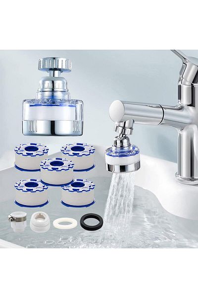 COOYA Faucet Water Filter Set, 360° Rotating with Filter Elements, Splash-Proof for Home Kitchen