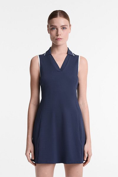 Oysho Polo collar piqué dress with cotton