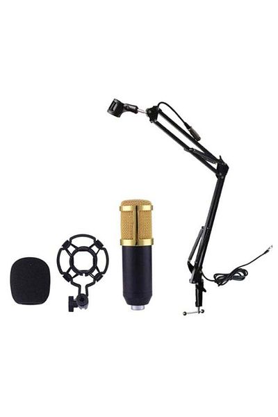 COOYA Recording Condenser Microphone With Stand BM-800,NB-35 Black/Gold