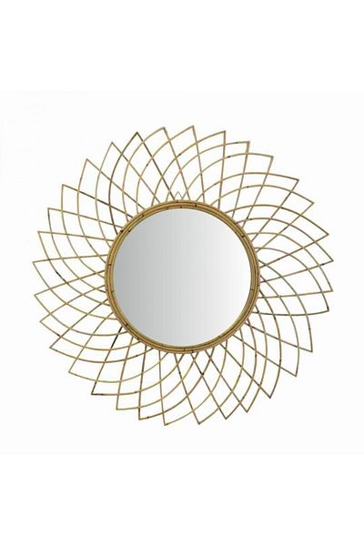 BM GİFT DESİGN Wall mirror, woven rattan frame, Kubu, 90 cm