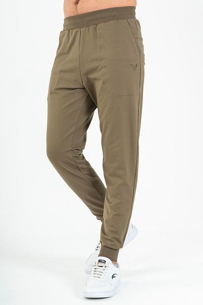 MARATON Regular Men's Ribbed Open Leg Khaki Sweatpants 21563