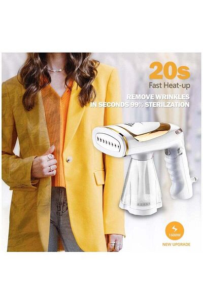 COOYA Foldable Steamer for Clothes, 1600W High-Power Horizontal Steamer Iron, Fast Heat-up for Travel Home
