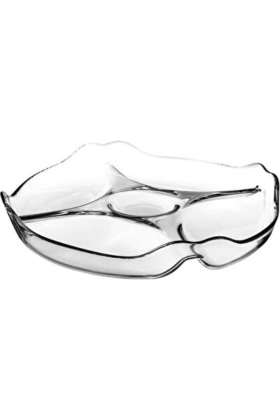 takaloğlu since 1972 5-Compartment Serving Presentation Plate Snack Bowl Breakfast Glass 10473