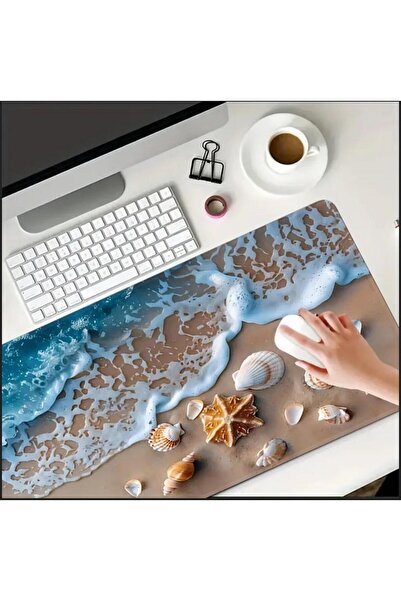 sgeteknoloji 70X30 سم تصميم صدفة البحر غير قابل للانزلاق سرعة سطح الألعاب لوحة ماوس الألعاب