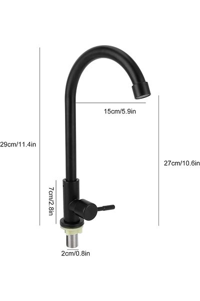 COOYA Stainless Steel Water Faucet, Kitchen Bar Faucet Sink Water Faucet, Matte Black