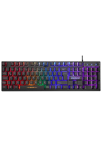 Everest Klavye Oyuncu Gaming Rgb Rainbow Membrane KB-24 Siyah