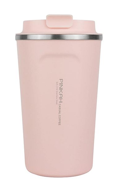 GLANCE Pınkah Pink Stainless Steel Coffee Thermos Cup Travel Cup Flask 510 ml