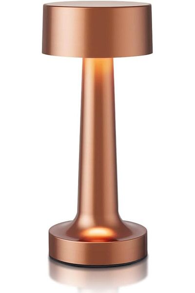 COOYA Decorative LED Table Lamp Rose Gold, Modern Design, Dimmable Lighting for Living Room/Bedroom