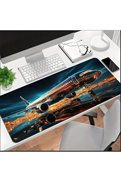 sgeteknoloji 70X30 سم 3D BOEING AIRPLANE تحت عنوان عدم الانزلاق قاعدة سرعة سطح الألعاب لوحة ماوس الألعاب