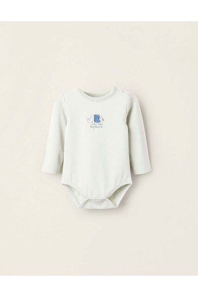 Ziddy Bodysuit-T-Shirt for Newborns 'Elephant', Green