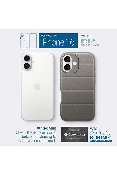 caseology Athlex Mag for iPhone 16 Case Cover [MagSafe compatible] - Active Gray